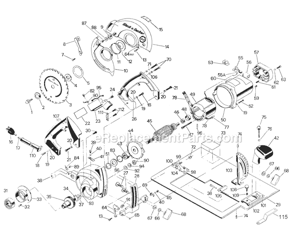 Page A Diagram and Parts List for 3048-09 Type 5 Black and Decker Circular Saw
